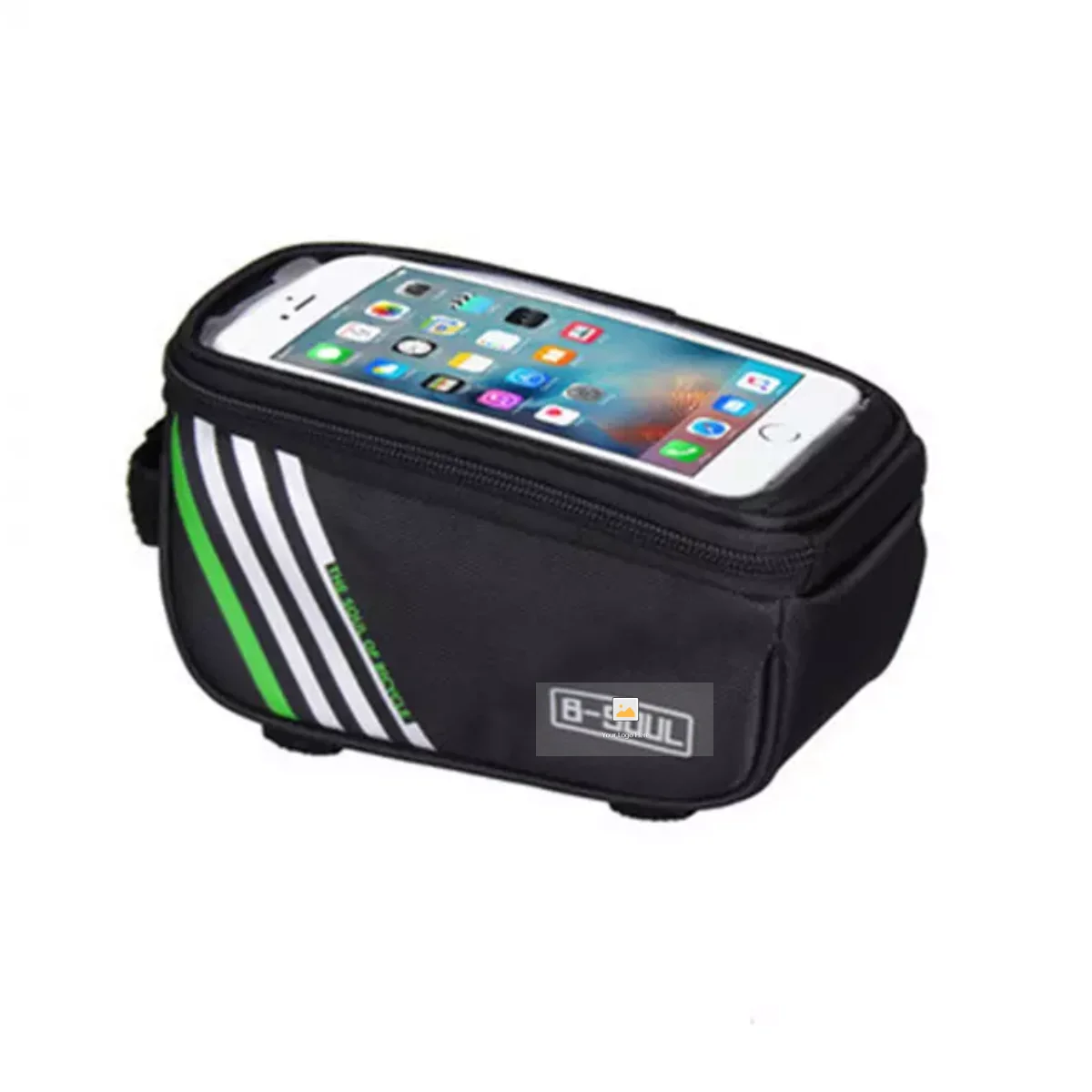 

Hot Sale Cheap Price Waterproof Mobile Phone Touch Screen Top Tube Bicycle Saddle Bag,Double Bicycle Storage Bag, Black