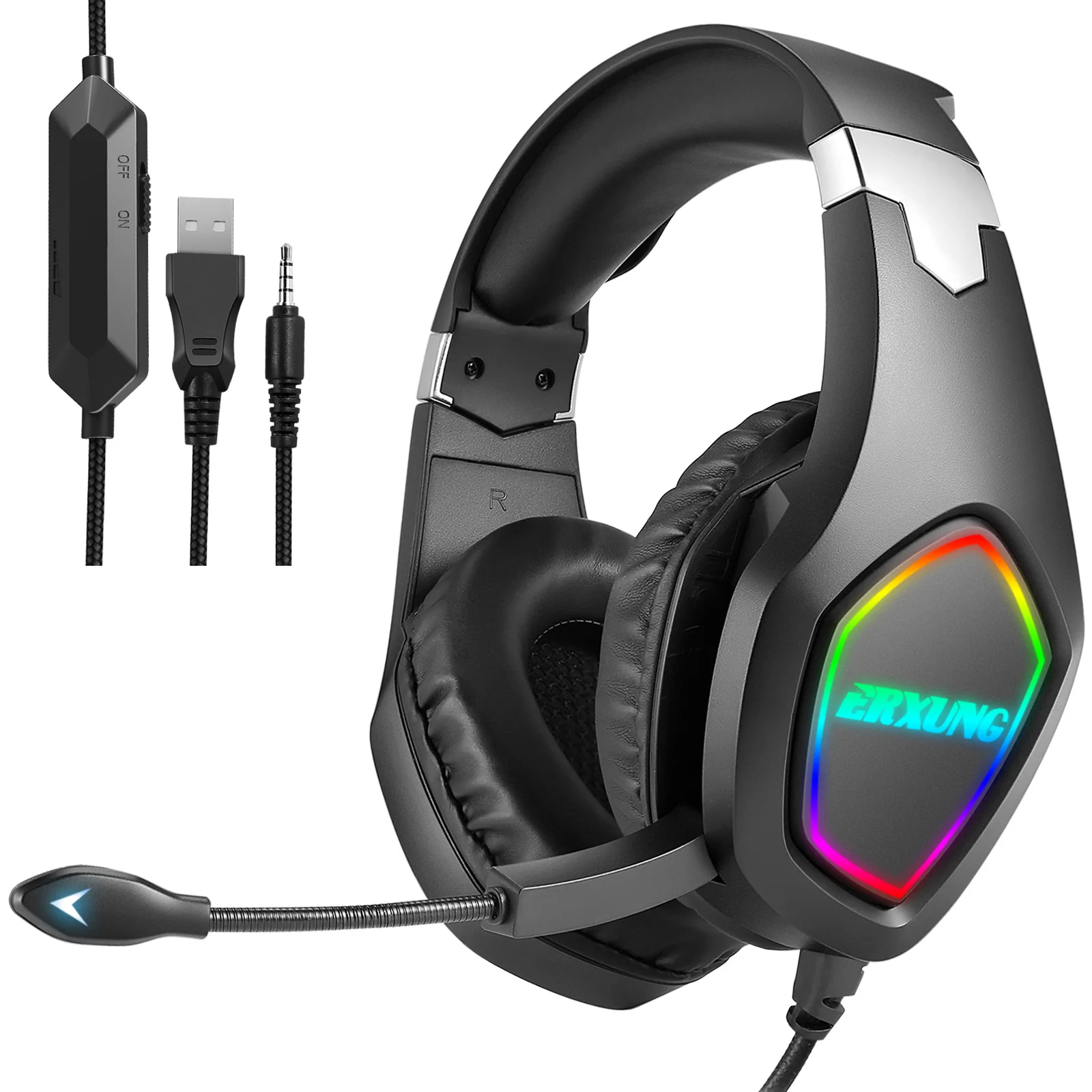 

New Design Gaming Headset Wired Gaming Headphones Headset For Pc, Black