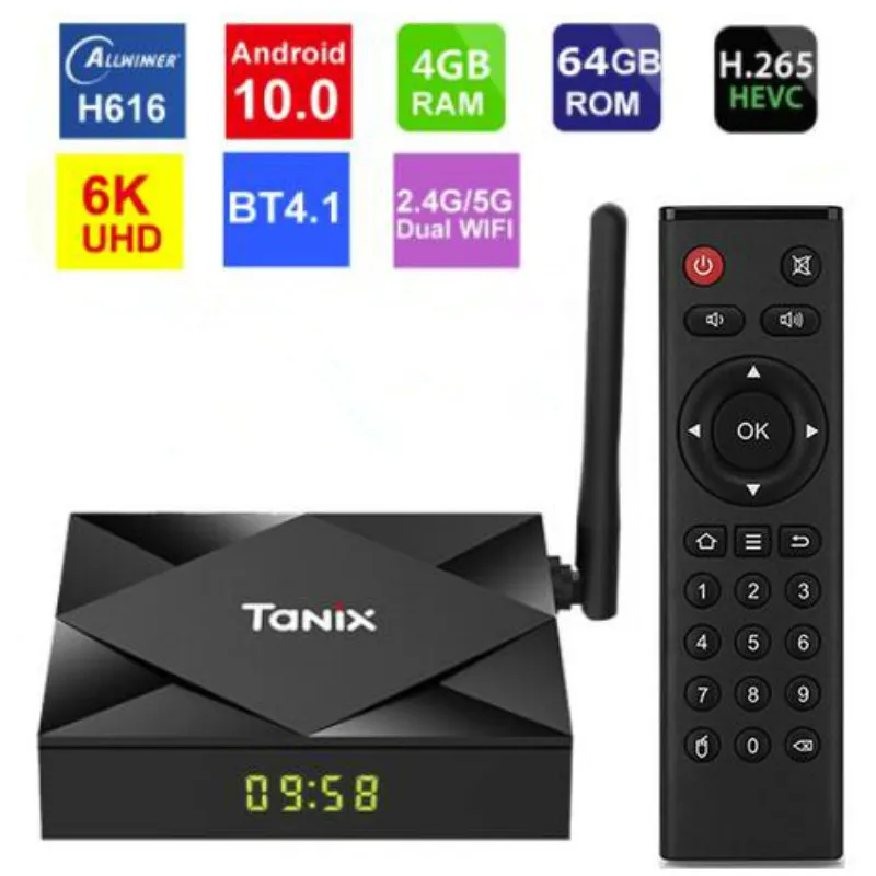 

Android 10.0 TV Set-top box Allwinner H616 Tanix TX6S Max 4GB RAM 64GB ROM Quad Core 6K 5G Dual Wifi TX6S Multimedia set-top box