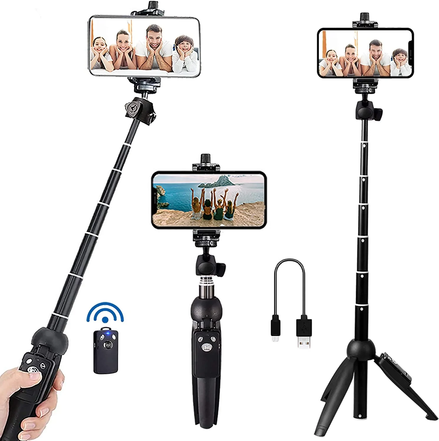 

Selfie Stick Tripod Gimbal Stabilizer for Smartphone, Black