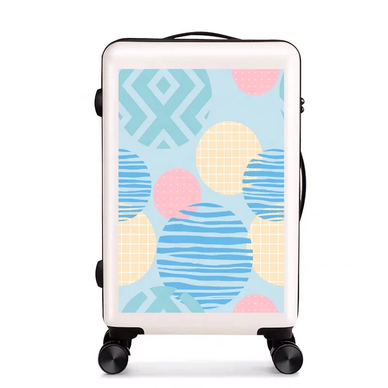 

2020 hot selling good design PC Suitcase Cabin size Travel Luggage UV Printing trolley luggage, Customized