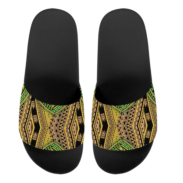 

Factory Customized Women's Slide Slippers Hawaiian Polynesian Slide Sanal Traditional Tribal Pattern Cheap Hotel Slippers, Customized color