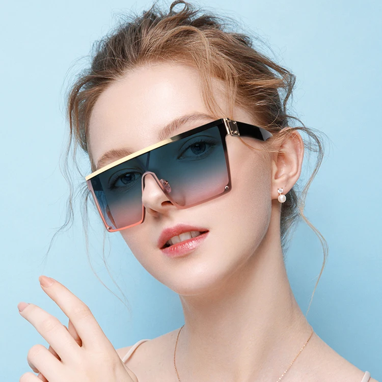 

Kenbo Eyewear 2021 Designer Famous Brands Luxury Sunglasses One Piece Metal Frame Sunglasses Oversized Gradient Glasses