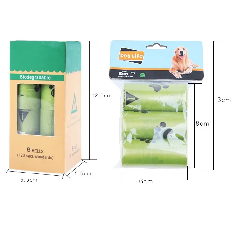 en13432 eco friendly compostable biodegradable dog poop bags custom printed