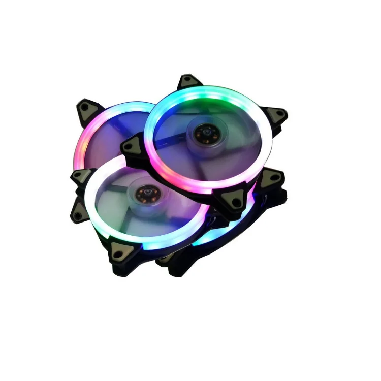

Bajeal 12cm LED Rainbow light anti vibration brushless computer cooling fan Pc case fan, Black