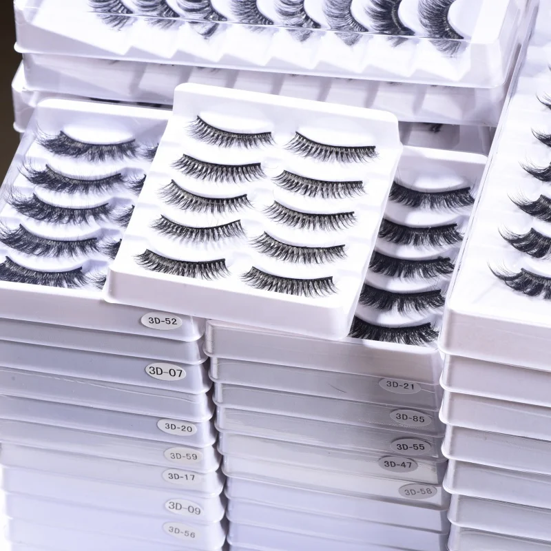 

5 Pairs 3D Luxury mink false lashes,Vendor customized boxes eyelashes,dramatic full strip Mink natural false eyelashes