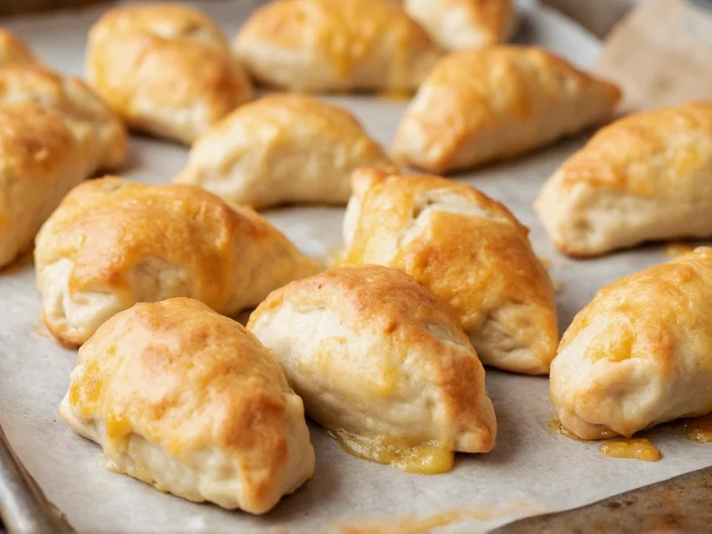 Homemade hot pockets on baking sheet