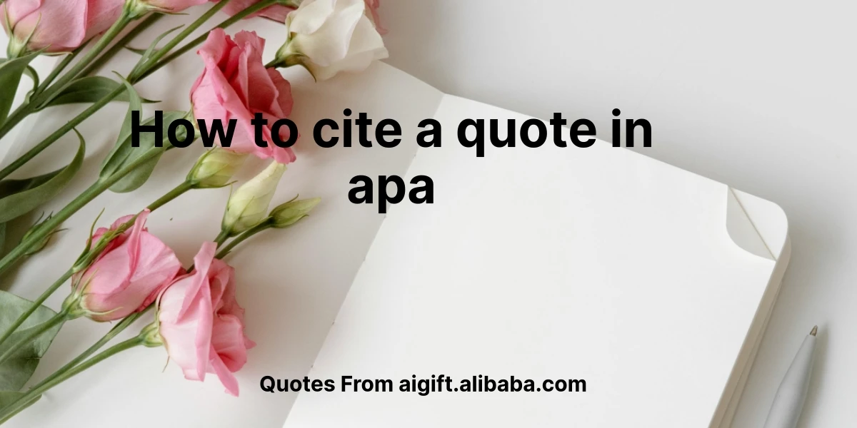 how to cite a quote in apa