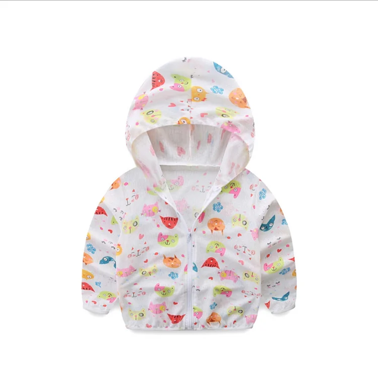 

wholesale nice price fashion Cartoon Children Sun high quality popular Baby Hooded Jackets