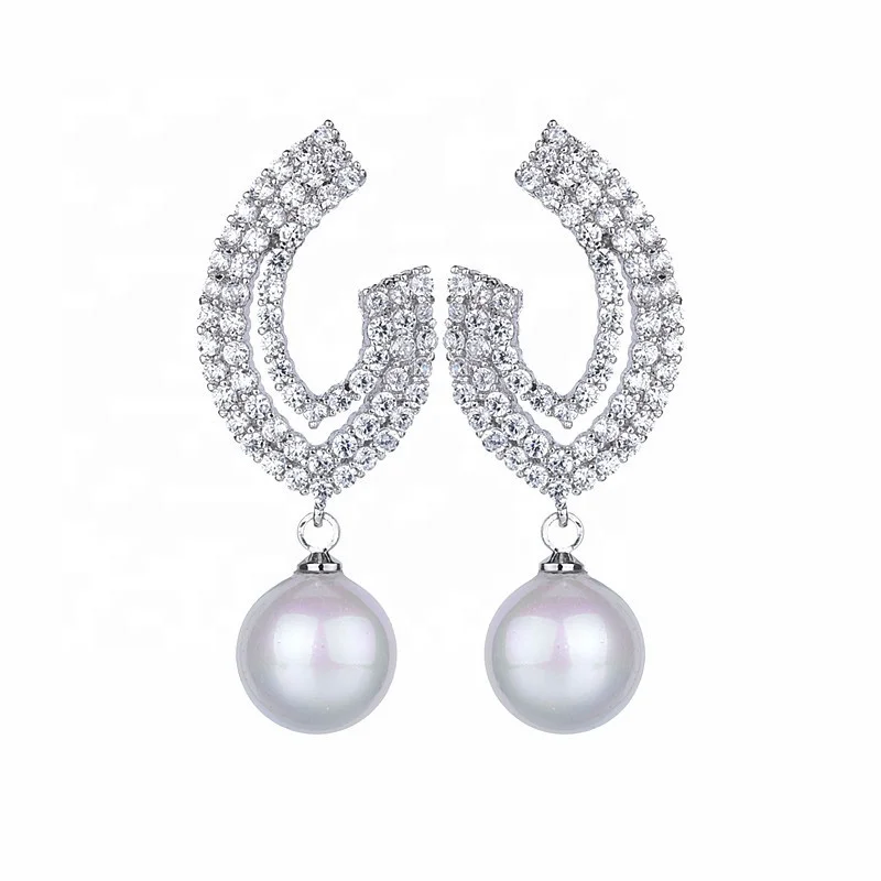 

Wedding Pearl Earring Statement Design Jewery Earring Women, White