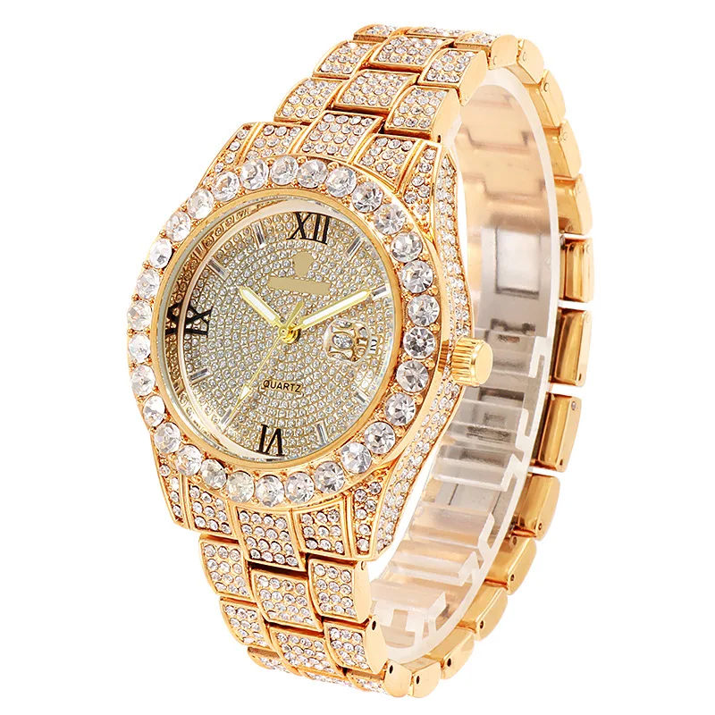 

mens watches 14k gold plated diamond watches