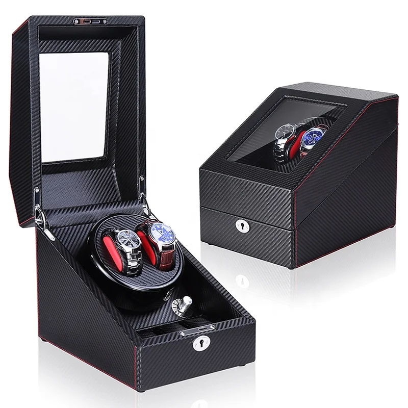 

Time Partner Wood Automatic Rotatable Watch Winder Box With LED Light, Customizable