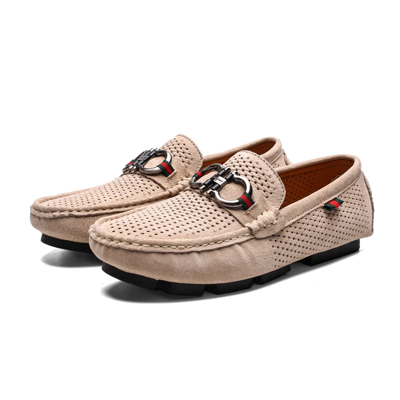 

OEM Fashion cow genuine leather men loafer shoes , summer moccasins