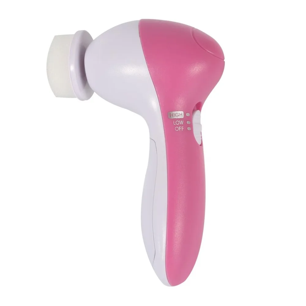 

Mini 5 in 1 electric facial deep cleansing brush device silicone pore cleaner face cleansing brush