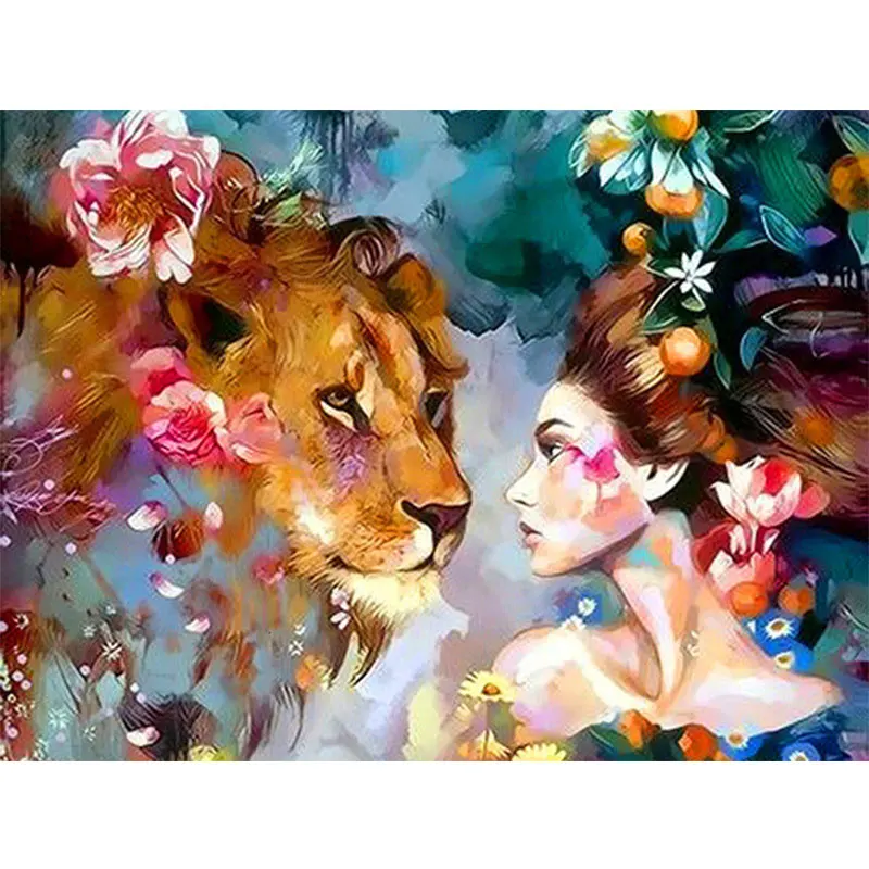 

5d DIY Diamond Painting Full Drill Square Animal Wholesale Diamond Art Painting Woman Photo Custom Decoration