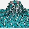 2019 Indian best selling sequin embroidery 3D flower tulle lace fabric