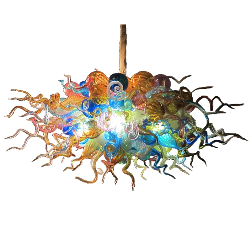 

Energy Saving European Style Fancy Colored Blown Glass Pendant Chandelier Lighting for Dining Room, Shown in the picture or customised