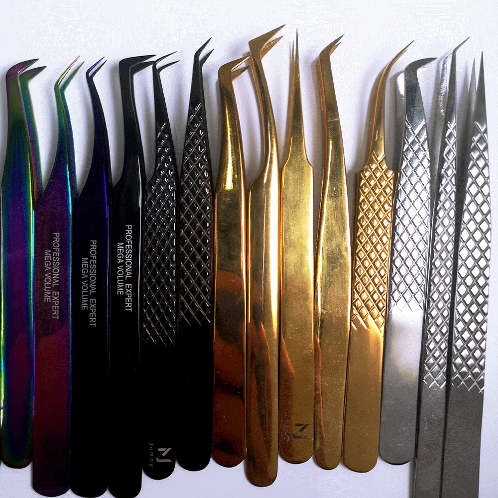 

eyelash tweezers stainless private label wholesale eyelash tweezer eyelash extension tweezers, Gold plated tweezer