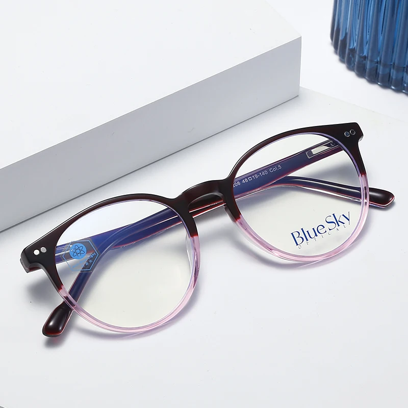 

Fashion Trendy Acetate Round Frames Anti Blue-Light Blocking Optical Glasses 2021