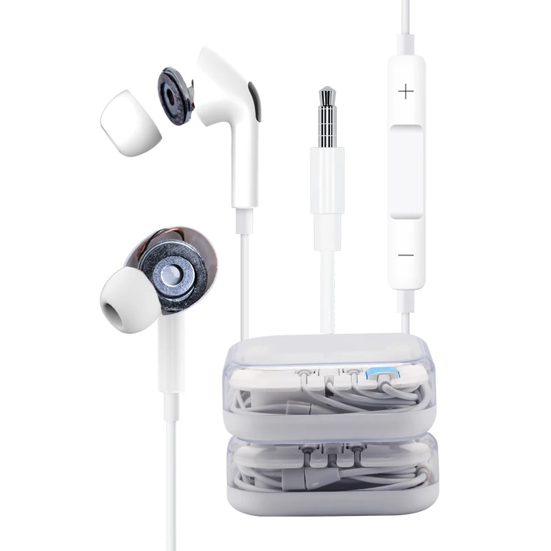 

Wholesale custom logo TPE 3.5 mm in ear wired headphones, White