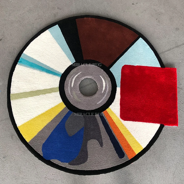 Custom Modern Disc Hand Tufted 3D Custom Rug With Logo Custom CD Rugs and Carpets Doormat