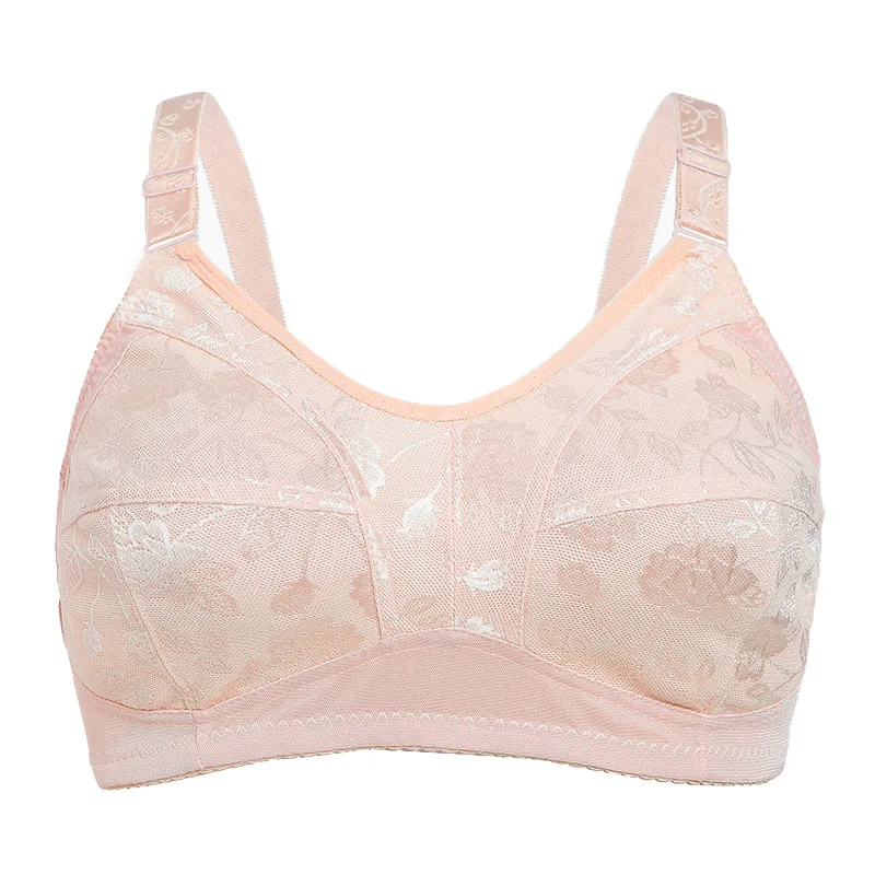 

2021 New Style Full Cup Big Size Lace Thin Wire Free Comfortable Seamless Ladies Bra 32 Size Women's Bra