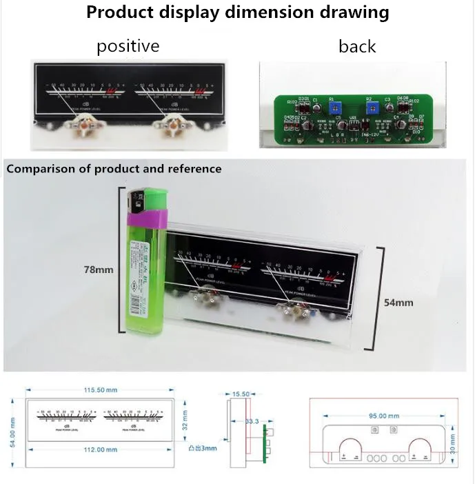 V034 With Driver Free Board Power Amplifier Vu Meter Db Level Audio