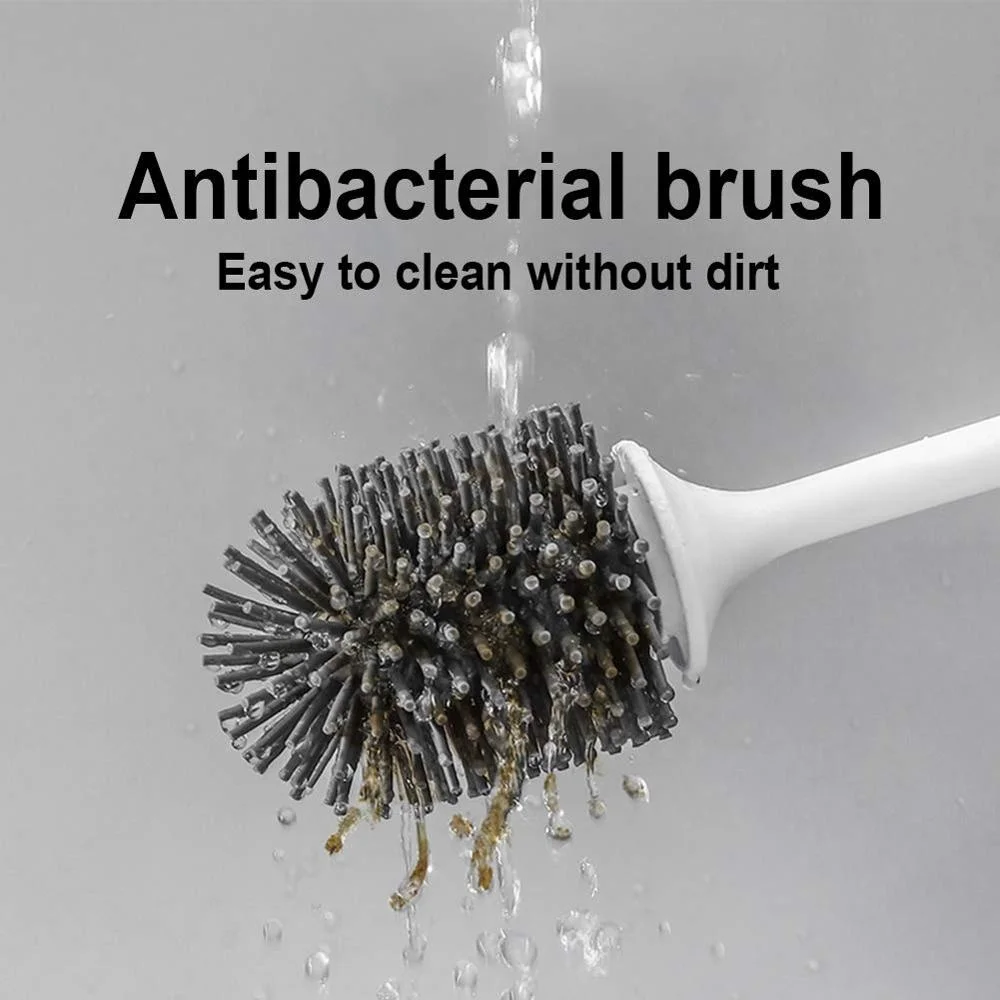 
Anti-bacterial Silicone Toilet Brush No Scratch Soft Toilet Cleaner Brush 