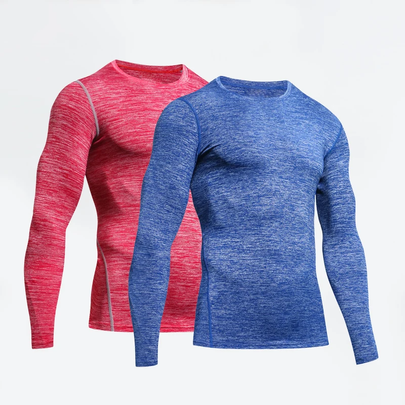 

New Workout Clothes Long Sleeve Tshirt Fitness Clothes For Men Compression Sportswear Quickly Dry Joggers T shirt Wholesale