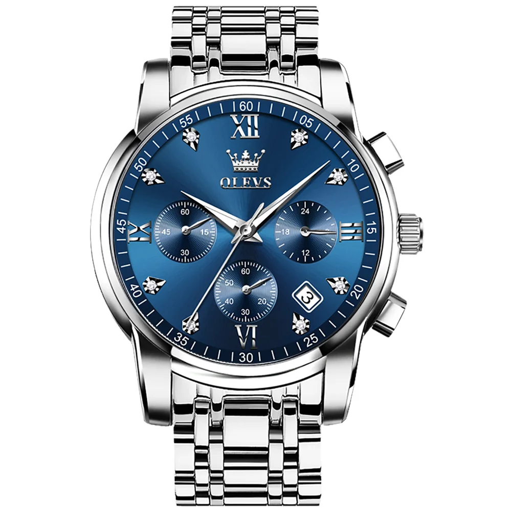 

High Quality Mature Men'S Multifunction Quartz Relogios Steel Watch Strap Watches For Men Original