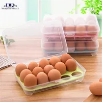 

Egg Holder for Refrigerator,Deviled Egg Tray Carrier with Lid Fridge Egg Storage Stackable Plastic Egg Containers, 15 Egg Tray