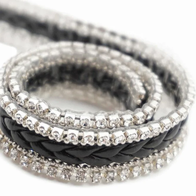 Free sample Factory Direct Sale metal row rhinestone cup chain custom size rhinestone trim