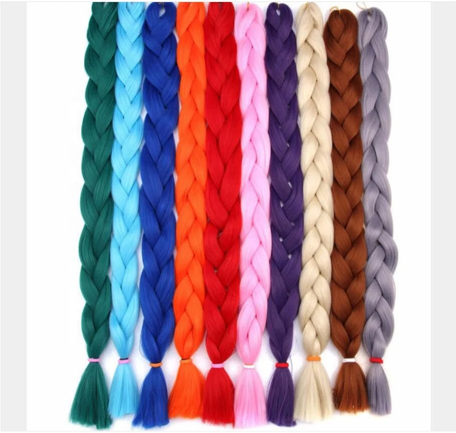

Colorful Braid Monochrome Gradient Wig Braid Jumbo Braid Hair, Pic showed
