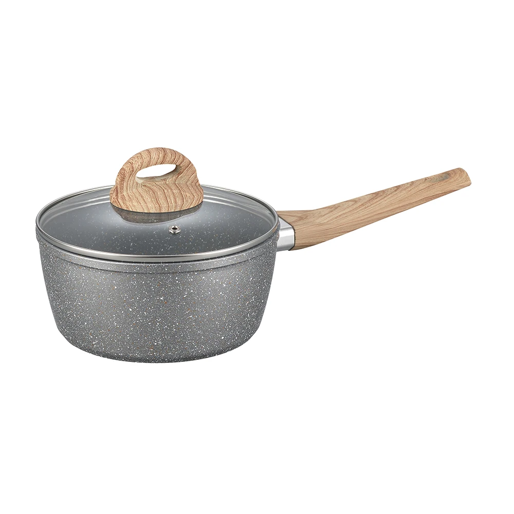 Aluminum Forged Cookware Set Special Wood Grain Soft Touch Handle - Buy ...