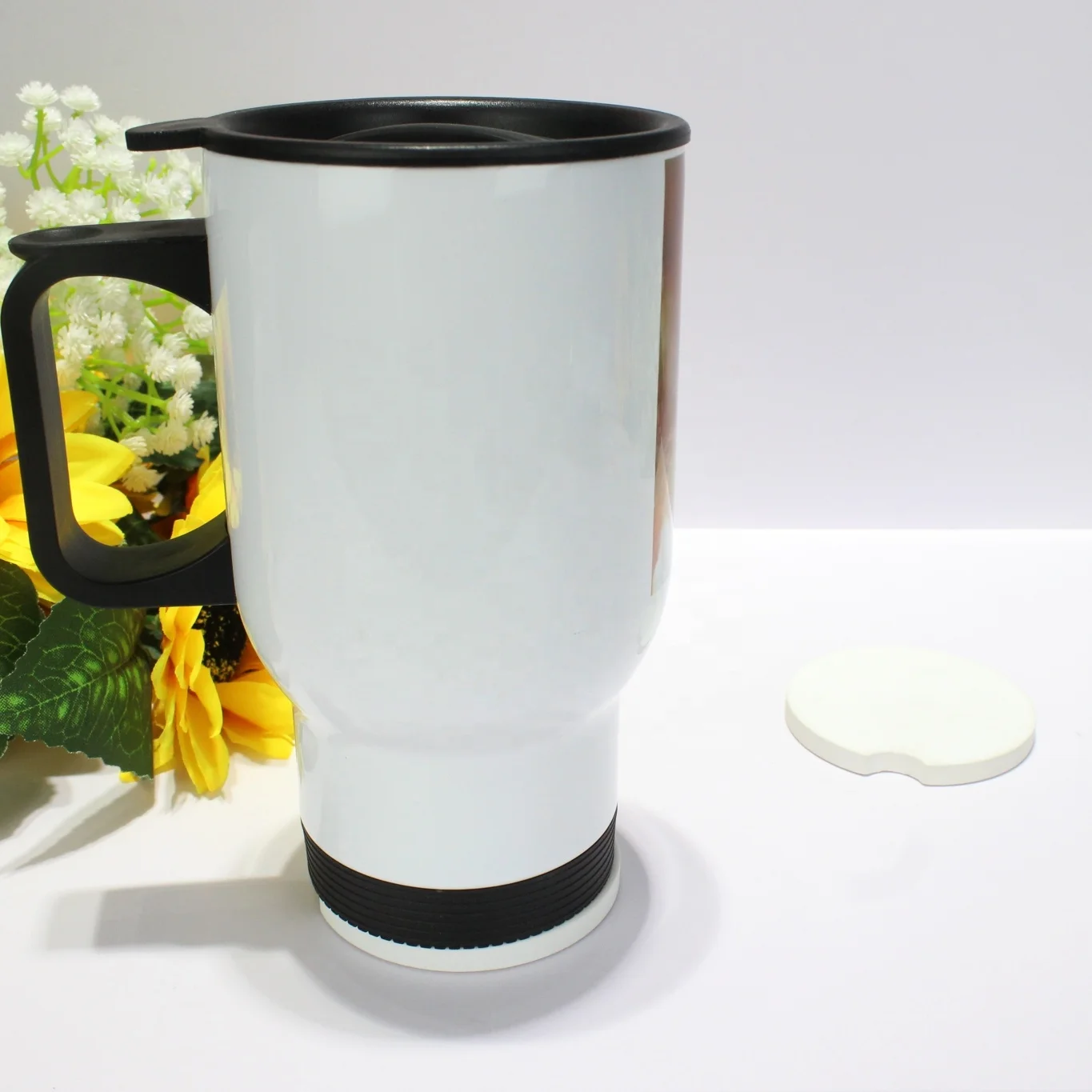 

14oz White Custom Print Wholesale Sublimation Blank Coffee Car Cup Stainless Steel Travel Mug