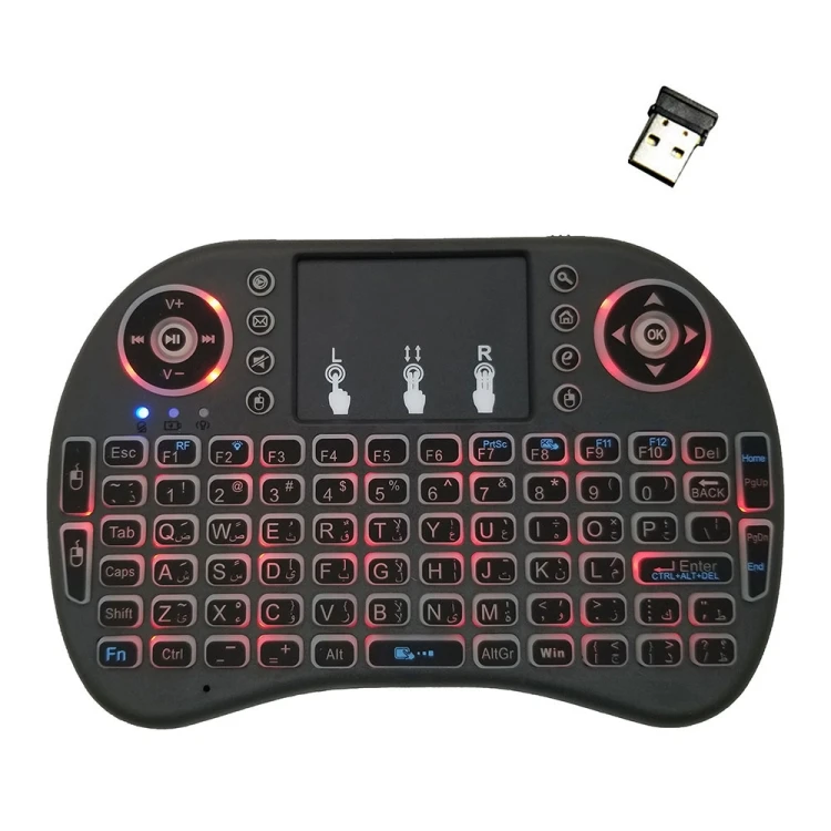 

i8 Air Mouse Wireless Backlight Arabic Russian French Spainish Keyboard with Touchpad for Android TV Smart TV Box PC Tablet