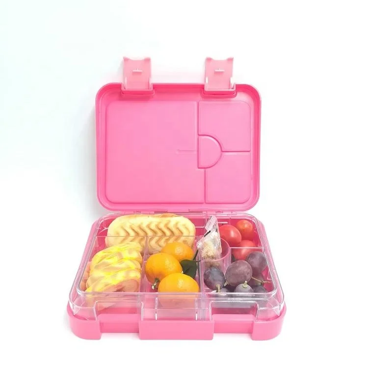 

Buy Leakproof 4 and 6 Compartment Food Lunch Box Plastic Children Bento Lunch box, Blue/green/pink/purple