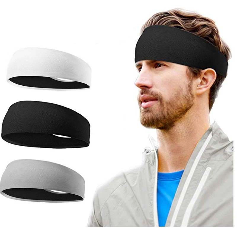 

Women yoga sport athletic elastic hair band running travel fitness wicking workout Non-Slip lightweight headbands for women men