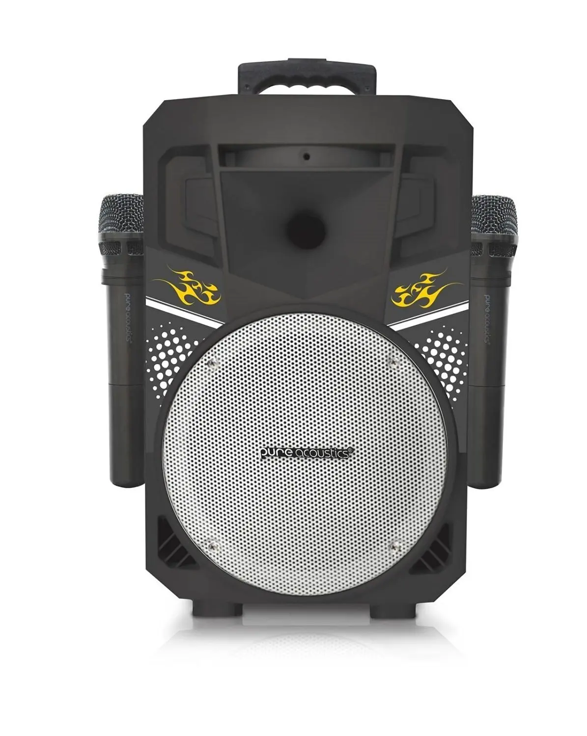 Portable Bluetooth Speaker with 2 Wireless Microphones,FM Radio, Party Karaoke Machine, PA Sound System Smartphone