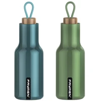 

BPA free food grade Water Bottle - Vacuum Insulated Double Wall 18/8 Stainless Steel with wood lid