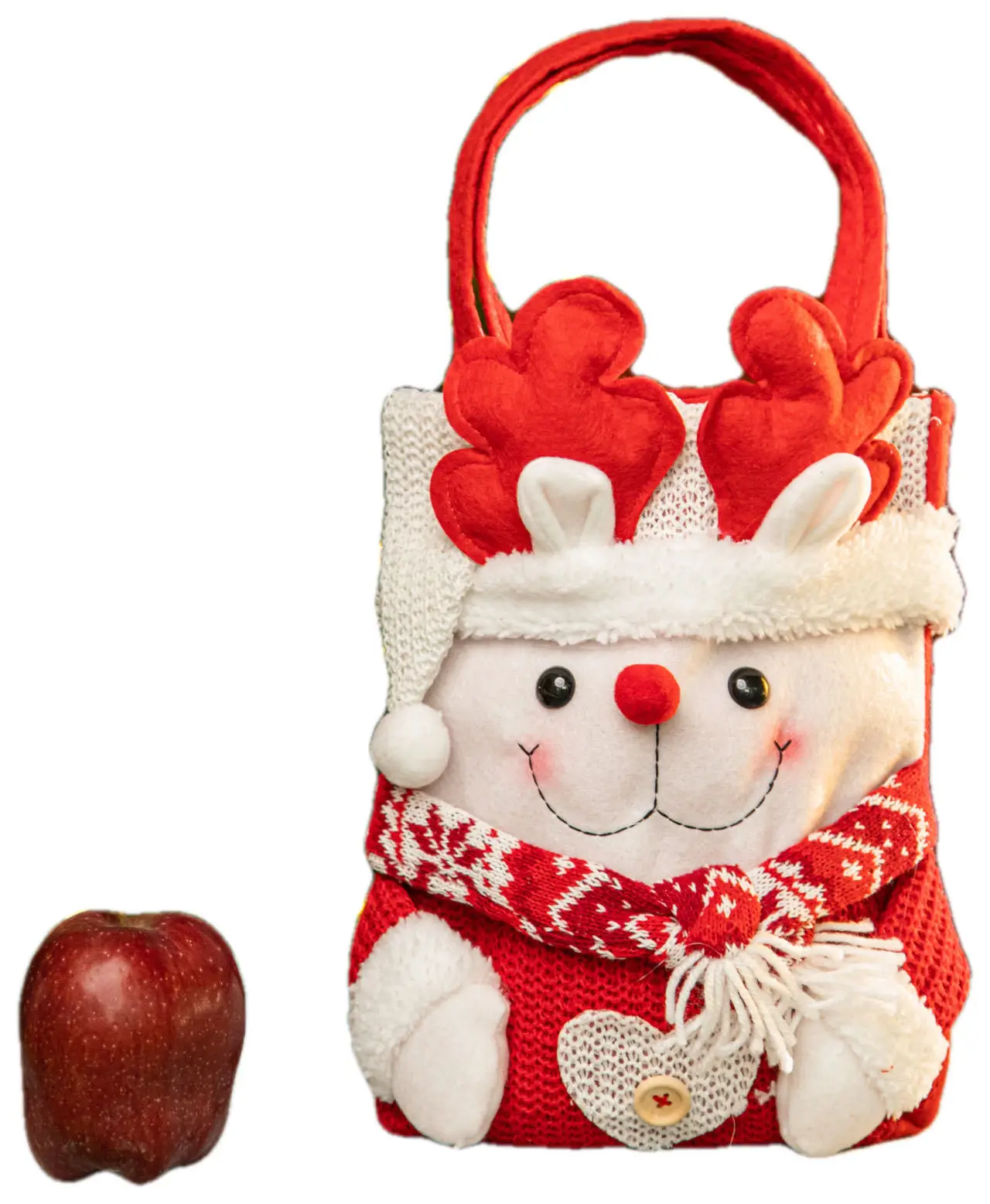 

Hot sales Christmas Hand-held gift bags in different shapes for candy apples and gifts can be given on Christmas Eve