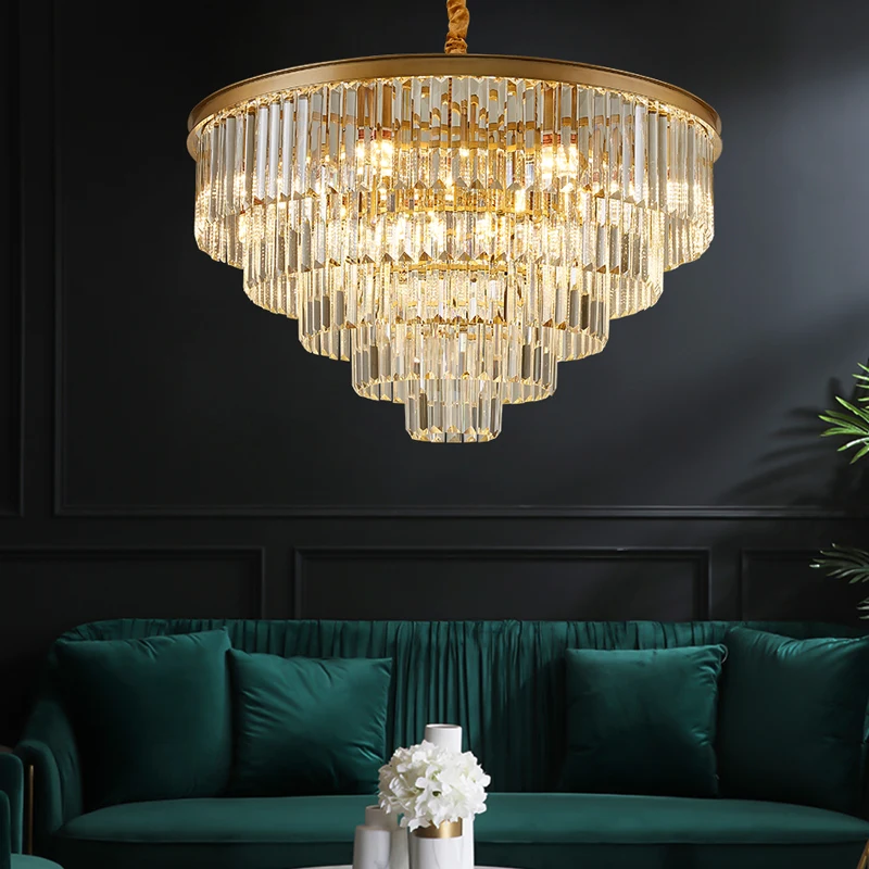 

New Designer Modern Golden Chandeliers Round Stainless Ceiling Chandelier Lamp For Home Decorative Lighting