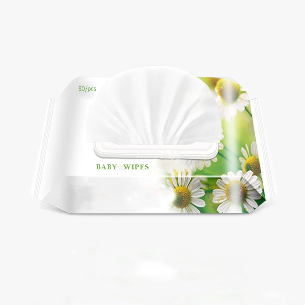 

80 pieces of baby wet tissue,Clamshell baby wet tissue for face and hands cleaning