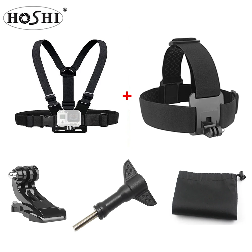 

Hoshi Chest strap head strap kit J hook mount screw bolt storage bag kit for gopro accessories collection storage action