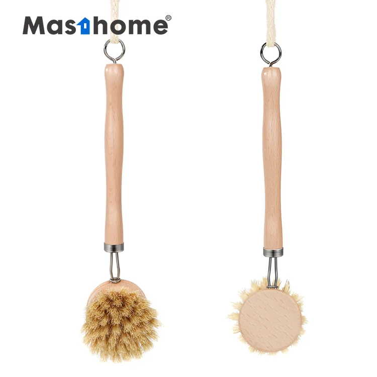 

Masthome Natural Wooden Long Handle Pan Pot Brush Dish Bowl Washing Cleaning Brush Household Kitchen Cleaning Tools, Customized