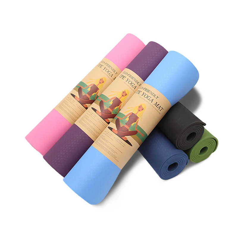

RTS 2021 TPE Yoga mat 8mm yoga mat logo custom print eco friendly Anti-Tear Sports and Entertainment TPE Yoga Mat
