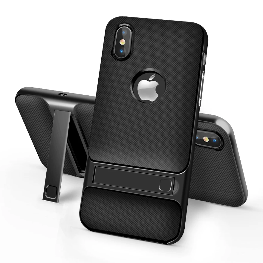 

Shockproof Silicon Stand Soft Back Cover kickstand Holder Phone Case for iPhone X Xs XR Xs Max 12 11 Pro Mini 7 Plus 8 6 6s