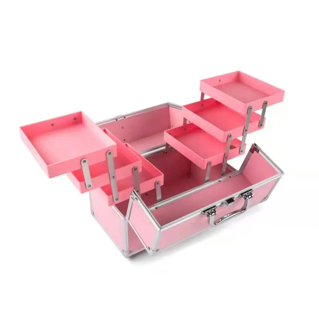 

Lava Lash Small Aluminum Make-up Case Cosmetic Storage Box Pink Beauty Make Up Box, Colorful