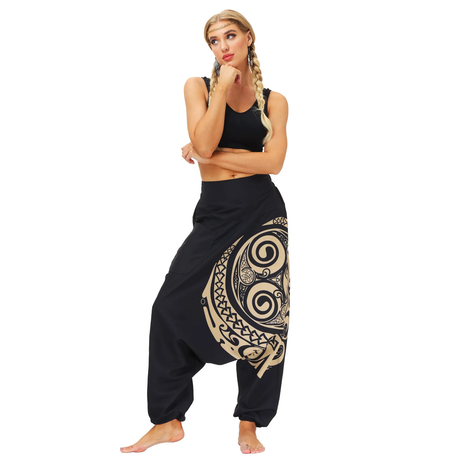 

Siamrose Harem Pants for Men and Women Baggy Pants Ethnic Style Aladdin Yoga Pants, Multi colors