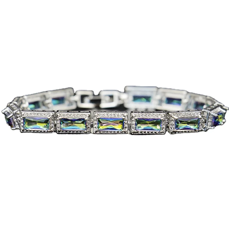

2019 Trending Wholesale Quality Zircon Tennis Bracelets jewelry for women gift, Multi bule color